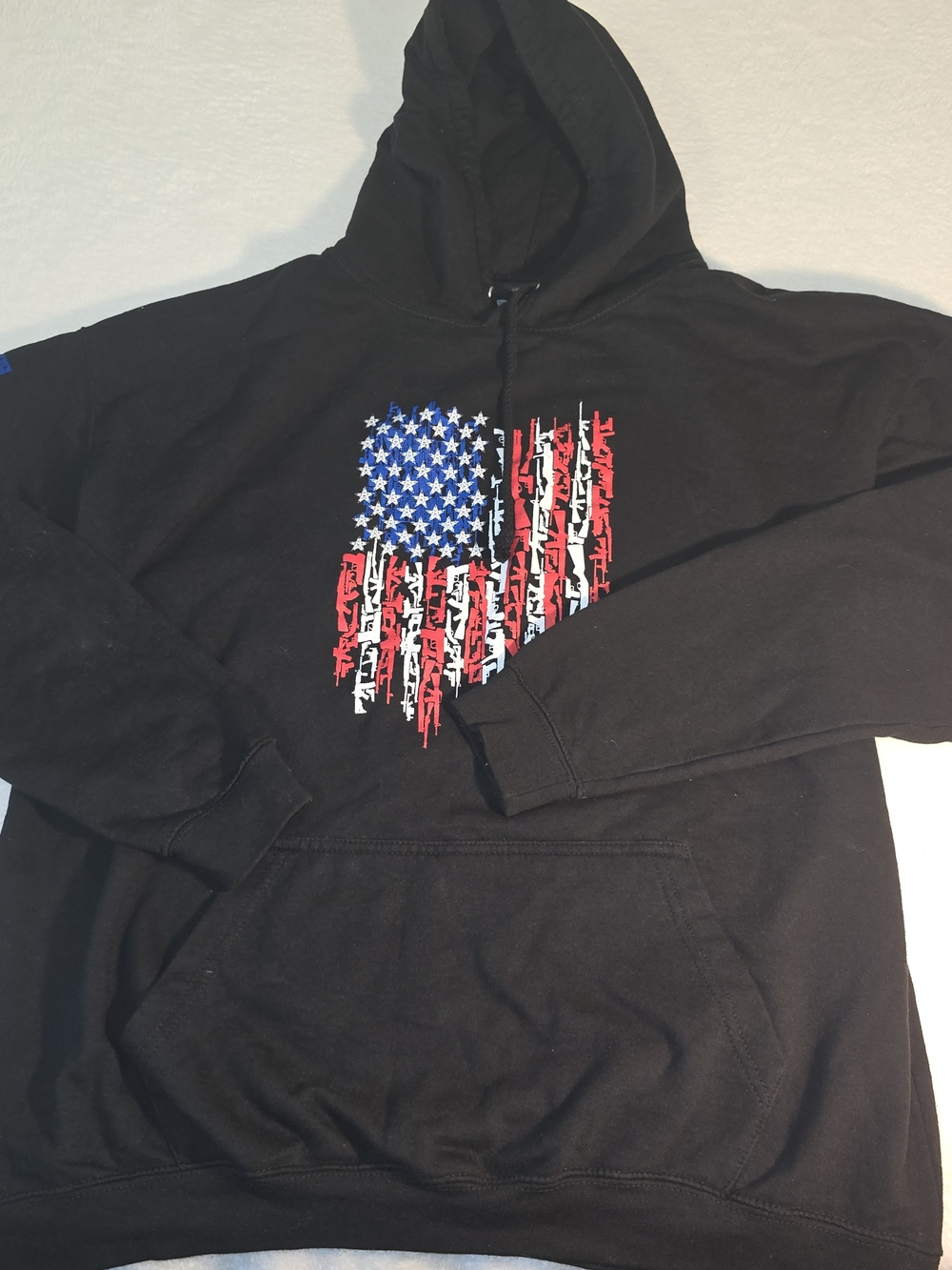We The People Holsters Long Sleeve Black Patriotic Pullover Hood Sweatshirt 2XL